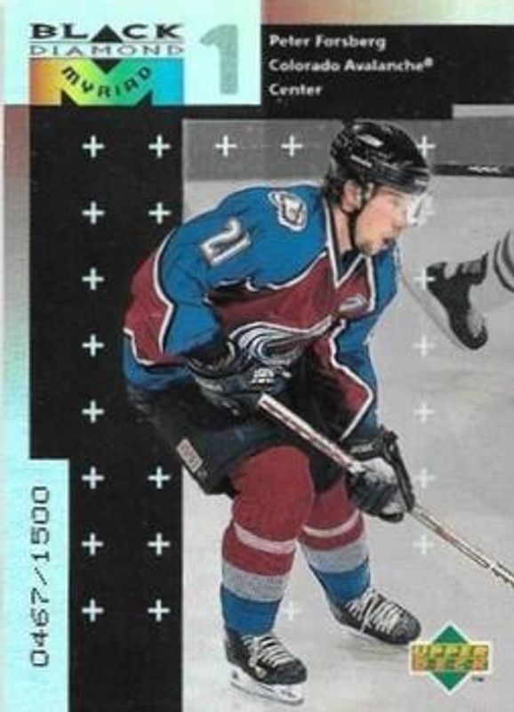 Peter Forsberg 1998 UD Black Diamond #M28 Myriad /1500 RAW
