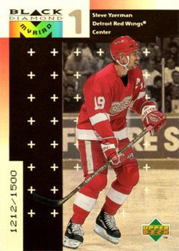 Steve Yzerman 1998 UD Black Diamond #M19 Myriad /1500 RAW