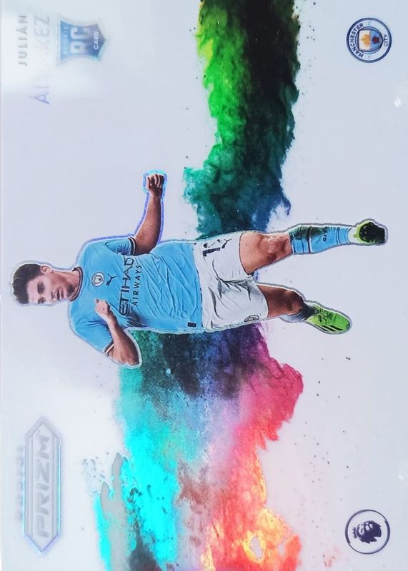 Julian Alvarez 2022 Prizm Premier League #23 Color Blast /(SSP) Rookie RAW
