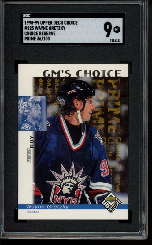 Wayne Gretzky 1998 Upper Deck UD Choice #225 Prime Choice Reserve Missing Serial Numbers RAW
