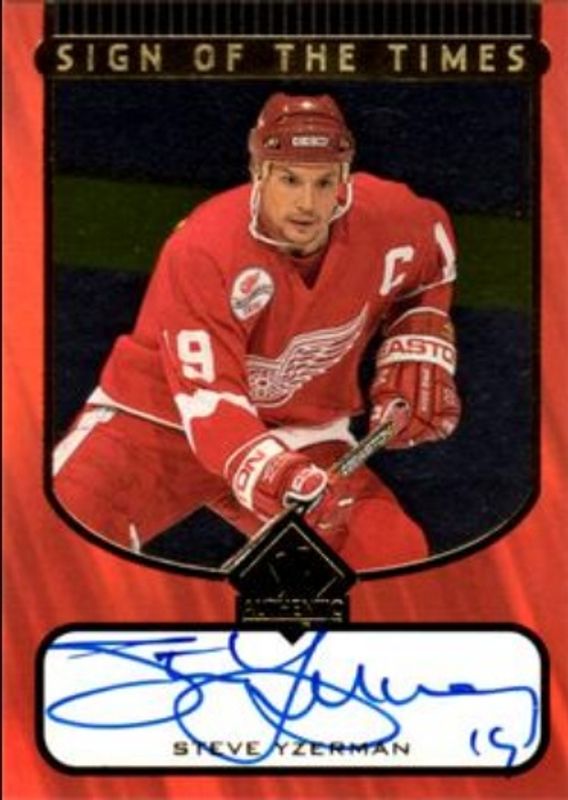 Steve Yzerman 1997 SP Authentic #SY Sign of the Times RAW