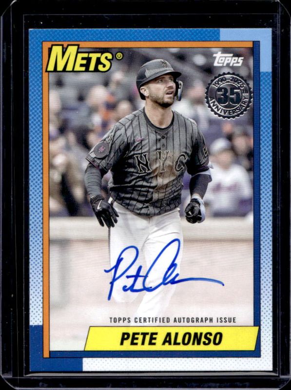 Pete Alonso 2025 Topps #90AU-PA 1990 Baseball Autographs (Series 1) RAW