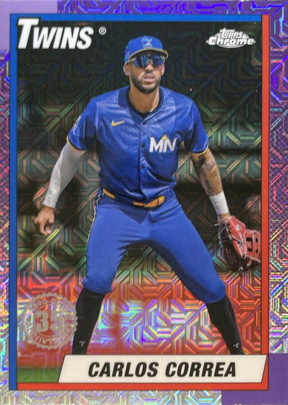 Carlos Correa 2025 Topps #T90C-26 1990 Baseball Chrome Silver Pack RAW