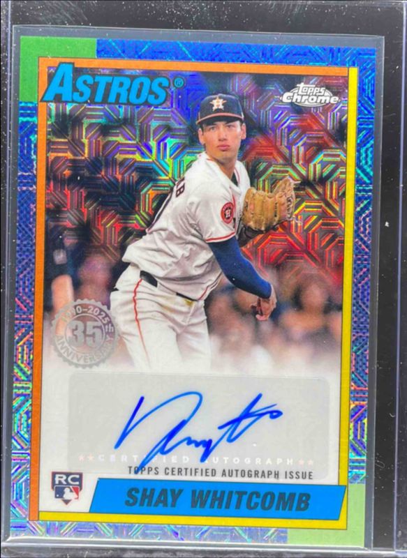 Shay Whitcomb 2025 Topps #90CA2-SW 1990 Baseball Chrome Silver Pack Autographs (Series 2) Rookie RAW