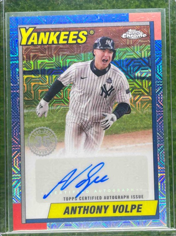 Anthony Volpe 2025 Topps #90CA2-AV 1990 Baseball Chrome Silver Pack Autographs (Series 2) RAW