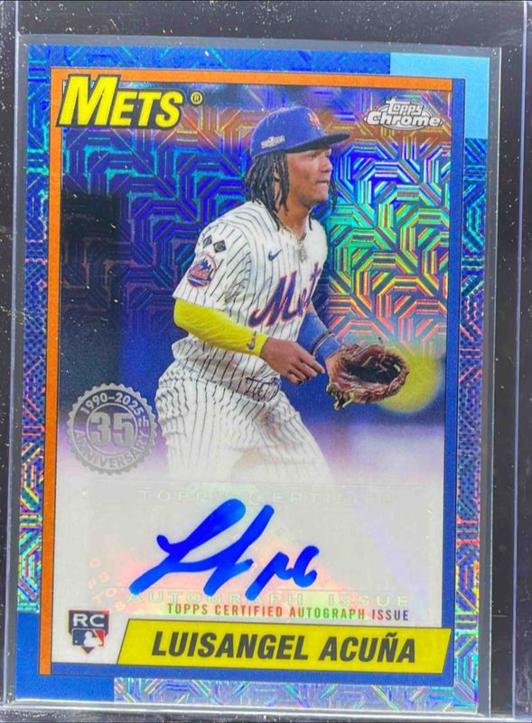 Luisangel Acuna 2025 Topps #90CA2-LAC 1990 Baseball Chrome Silver Pack Autographs (Series 2) Rookie RAW