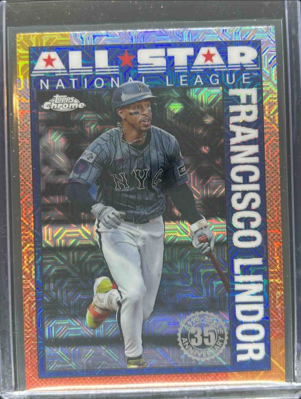 Francisco Lindor 2025 Topps #90ASC-35 1990 Chrome Baseball All-Star Silver Pack RAW