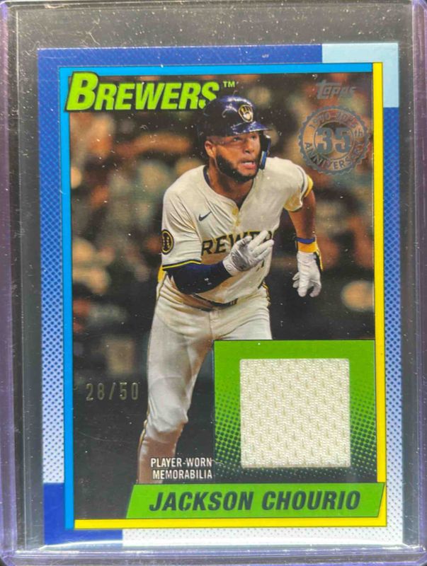 Jackson Chourio 2025 Topps #90R2-JC 1990 Baseball Relics (Series Two) - Gold /50 RAW