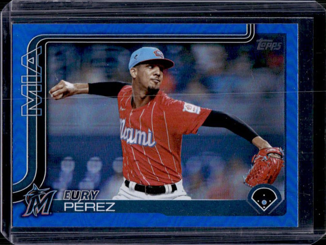 Eury Perez 2025 Topps #487 Blue Rainbow /150 RAW