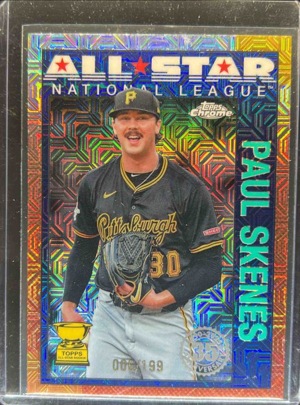 Paul Skenes 2025 Topps #90ASC-17 1990 Chrome Baseball All-Star Silver Pack - Aqua Refractor /199 RAW