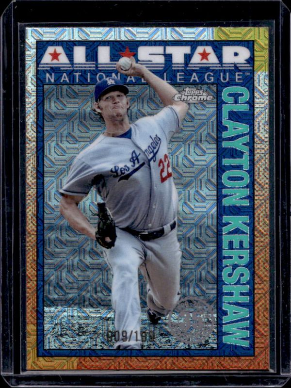 Clayton Kershaw 2025 Topps #90ASC-27 1990 Chrome Baseball All-Star Silver Pack - Aqua Refractor /199 RAW