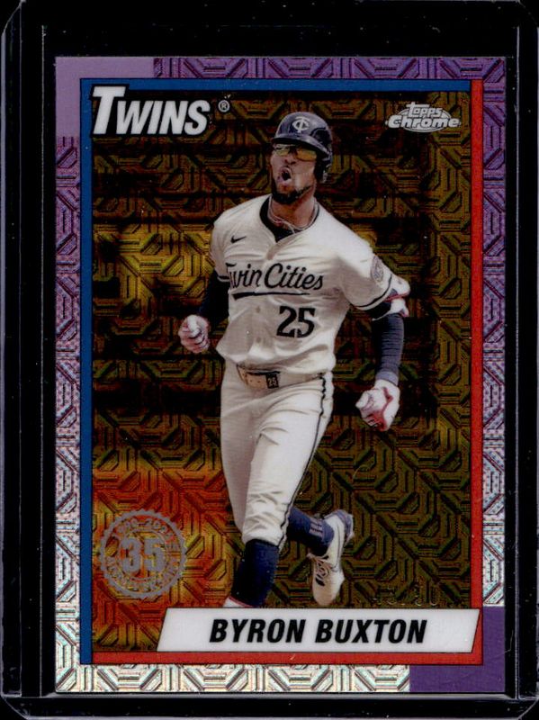 Byron Buxton 2025 Topps #T90C-74 1990 Baseball Chrome Silver Pack - Gold Refractor /50 RAW