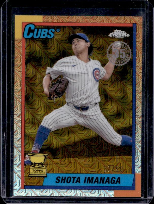 Shota Imanaga 2025 Topps #T90C-43 1990 Baseball Chrome Silver Pack - Gold Refractor /50 RAW