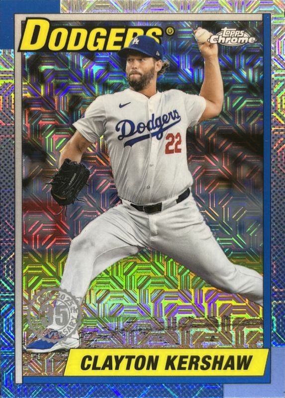 Clayton Kershaw 2025 Topps #T90C-13 1990 Baseball Chrome Silver Pack RAW