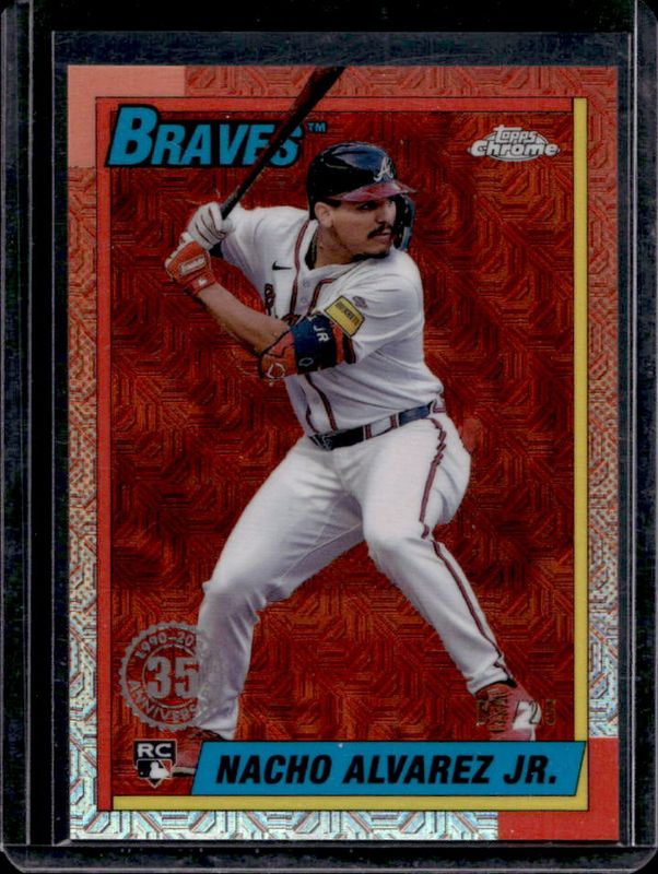 Nacho Alvarez Jr. 2025 Topps #T90C-28 1990 Baseball Chrome Silver Pack - Orange Refractor /25 Rookie RAW