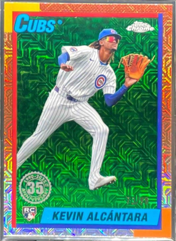 Kevin Alcantara 2025 Topps #T90C-111 1990 Baseball Chrome Silver Pack - Green Refractor /99 Rookie RAW