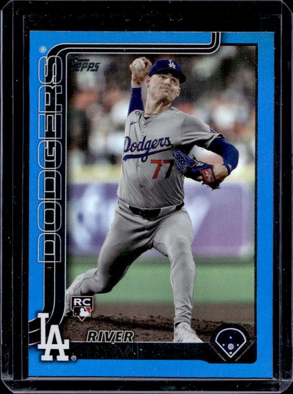 River Ryan 2025 Topps #273 Blue Rainbow /150 Rookie RAW
