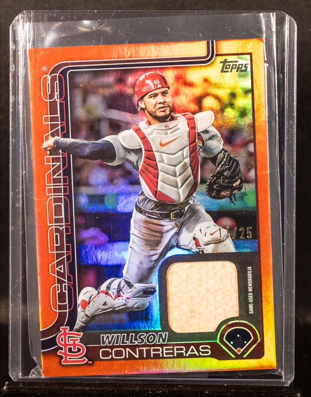 Willson Contreras 2025 Topps #472 Real One Relics (Series 2) - Orange Foil /25 RAW