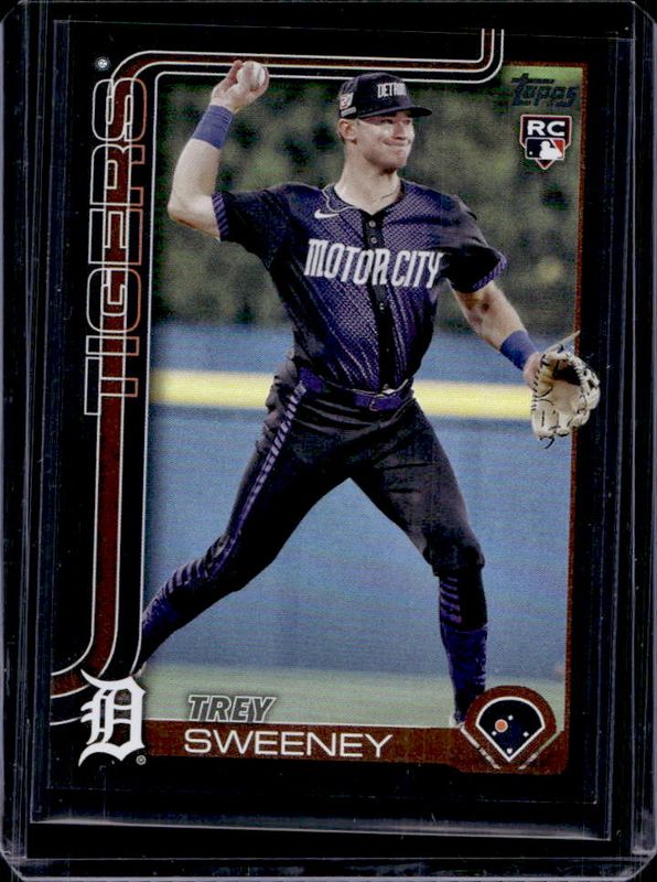 Trey Sweeney 2025 Topps #67 Black Rainbow /10 Rookie RAW