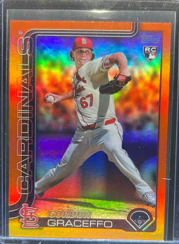 Gordon Graceffo 2025 Topps #610 Orange Rainbow /25 Rookie RAW