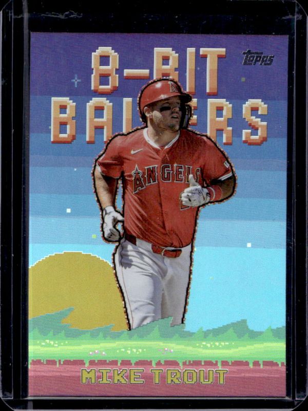 Mike Trout 2025 Topps #8B-2 8 Bit Ballers - Gold /50 RAW