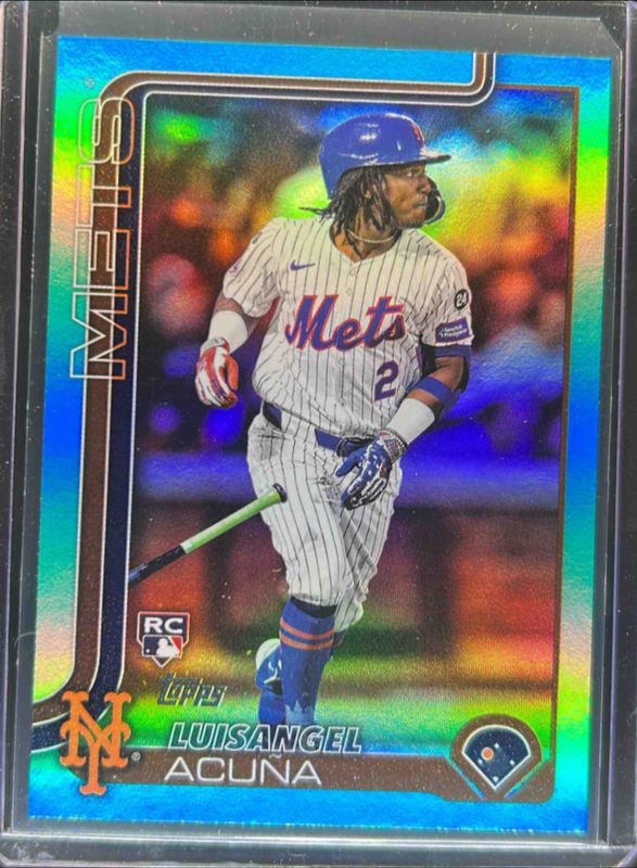 Luisangel Acuna 2025 Topps #524 Aqua Rainbow Foilboard Rookie RAW