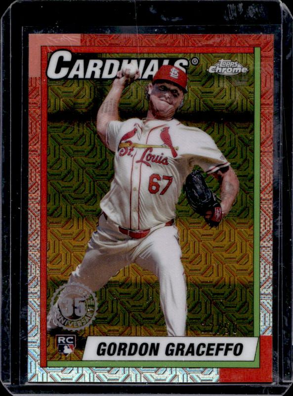 Gordon Graceffo 2025 Topps #T90C-25 1990 Baseball Chrome Silver Pack - Gold Refractor /50 Rookie RAW
