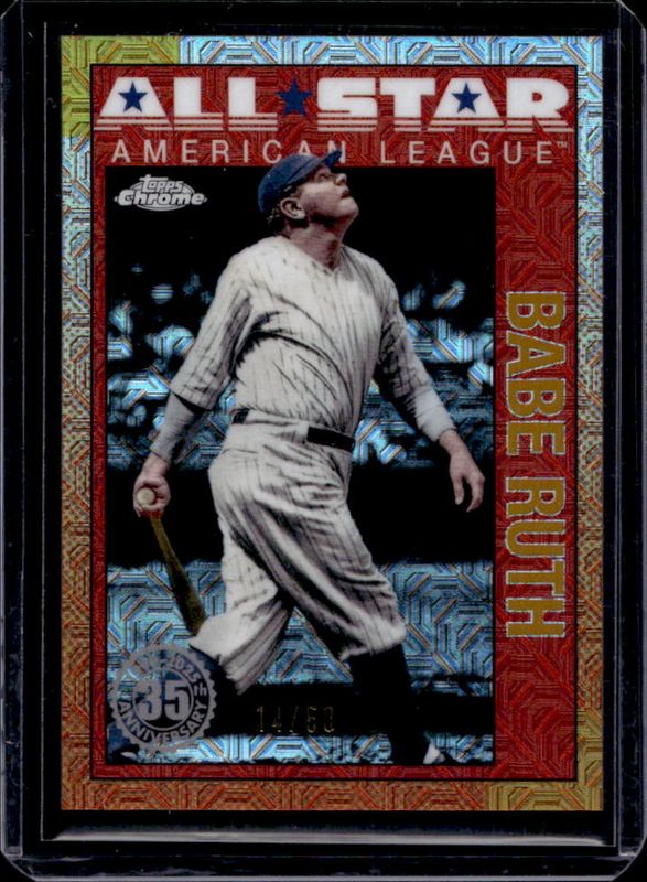 Babe Ruth 2025 Topps #90ASC-41 1990 Chrome Baseball All-Star Silver Pack - Gold Refractor /50 RAW
