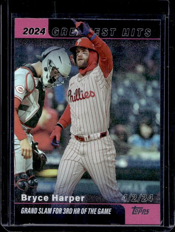 Bryce Harper 2025 Topps #GH-3 2024's Greatest Hits - Pink Foil RAW