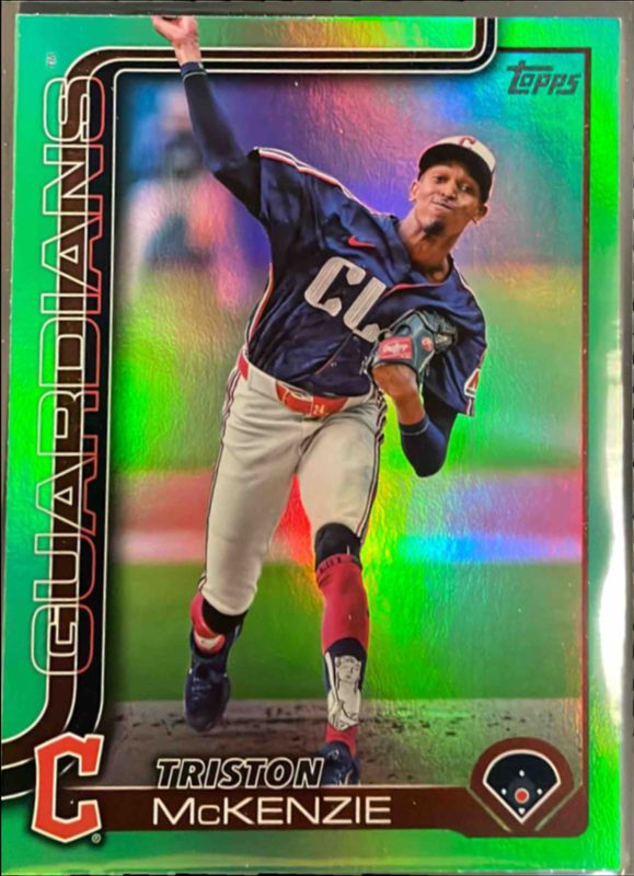 Triston McKenzie 2025 Topps #645 Green Rainbow /99 RAW
