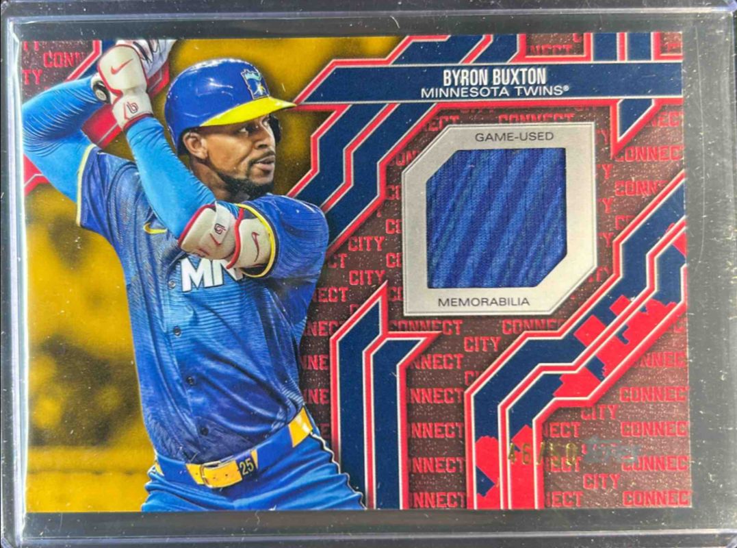 Byron Buxton 2025 Topps #CC2-BU City Connect Swatch Relics (Series 2) - Gold /50 RAW