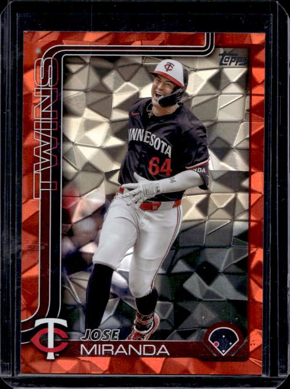 Jose Miranda 2025 Topps #310 Orange Diamante Foil /25 RAW
