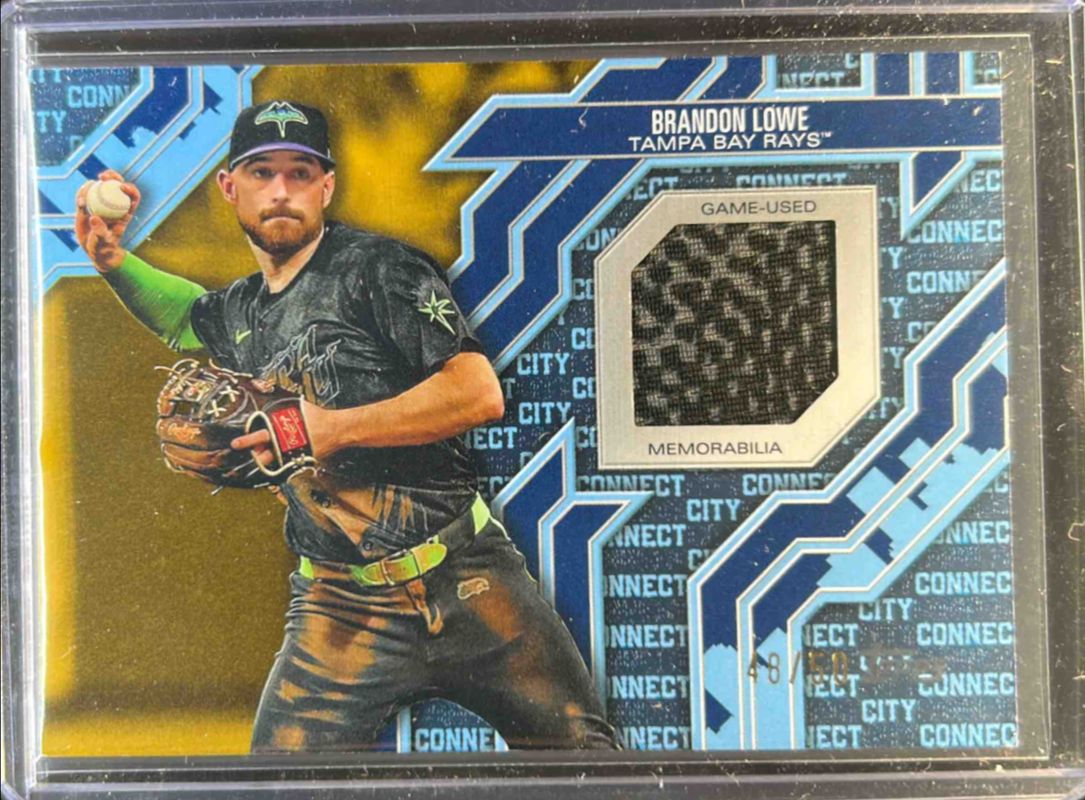 Brandon Lowe 2025 Topps #CC2-BL City Connect Swatch Relics (Series 2) - Gold /50 RAW