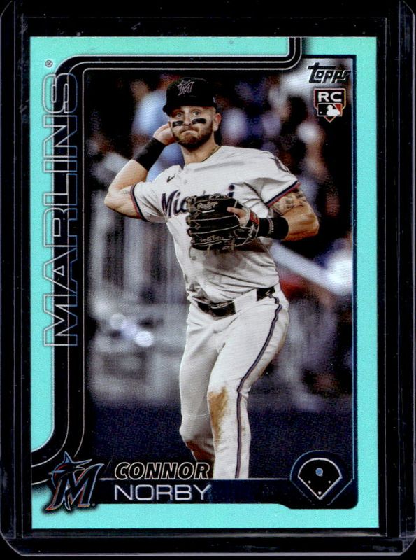 Connor Norby 2025 Topps #132 Aqua Rainbow Foilboard Rookie RAW