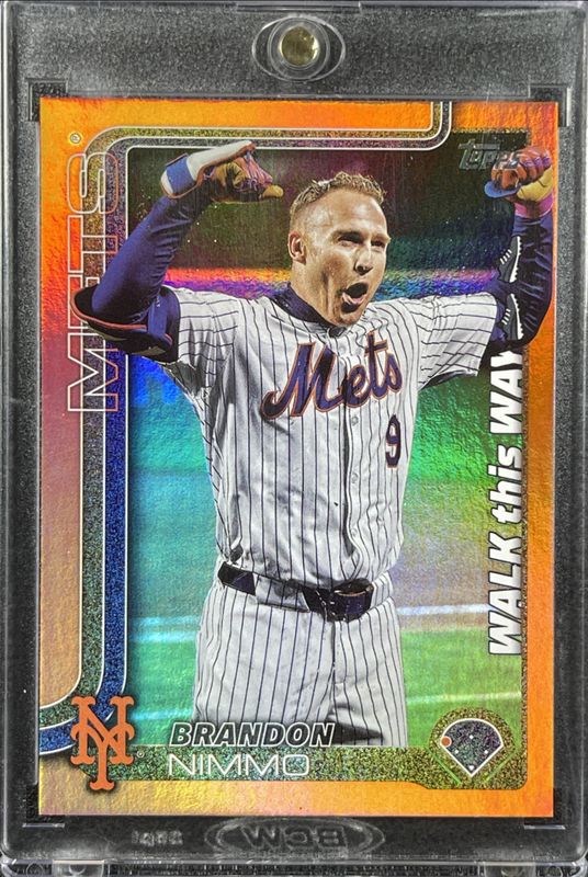 Brandon Nimmo 2025 Topps #WTW-22 Walk This Way - Orange /25 RAW