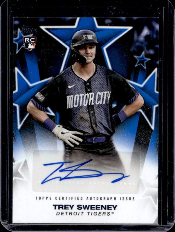 Trey Sweeney 2025 Topps #BSA-TRE Baseball Stars Autographs - Blue /150 Rookie RAW