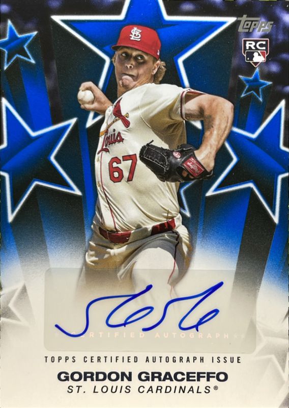 Gordon Graceffo 2025 Topps #BSA-GG Baseball Stars Autographs - Blue /150 Rookie RAW