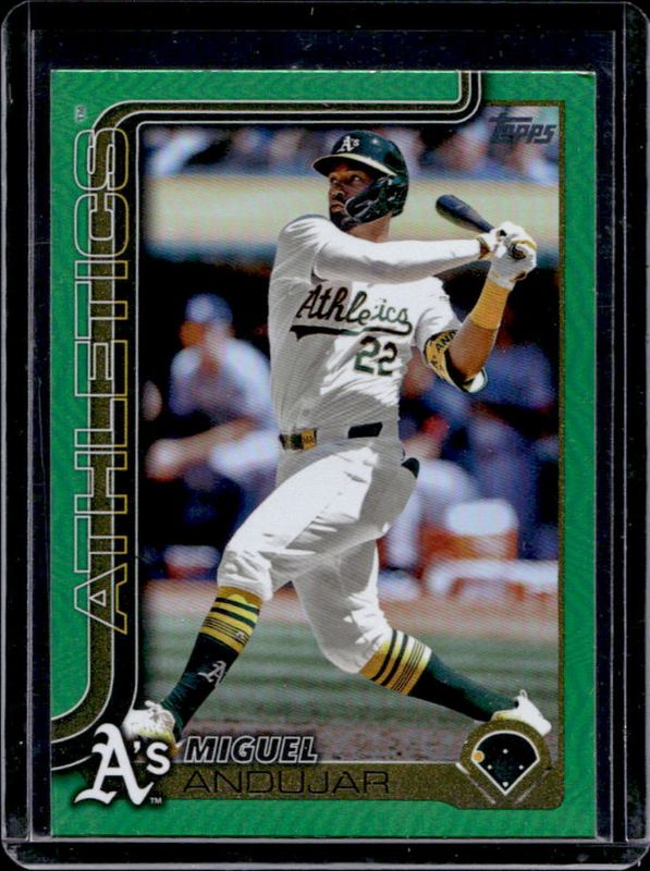 Miguel Andujar 2025 Topps #529 Green Rainbow /99 RAW