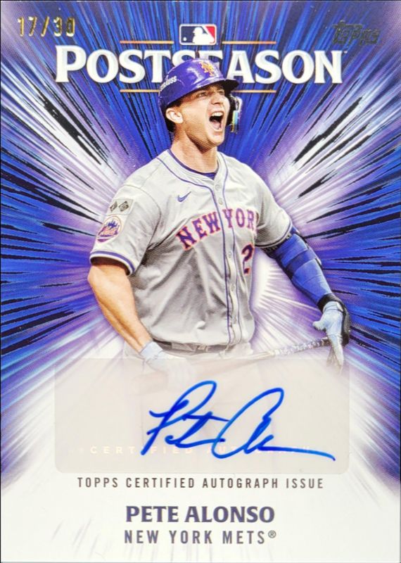 Pete Alonso 2025 Topps #PPA-PA Postseason Performance Autographs (Series 2) RAW
