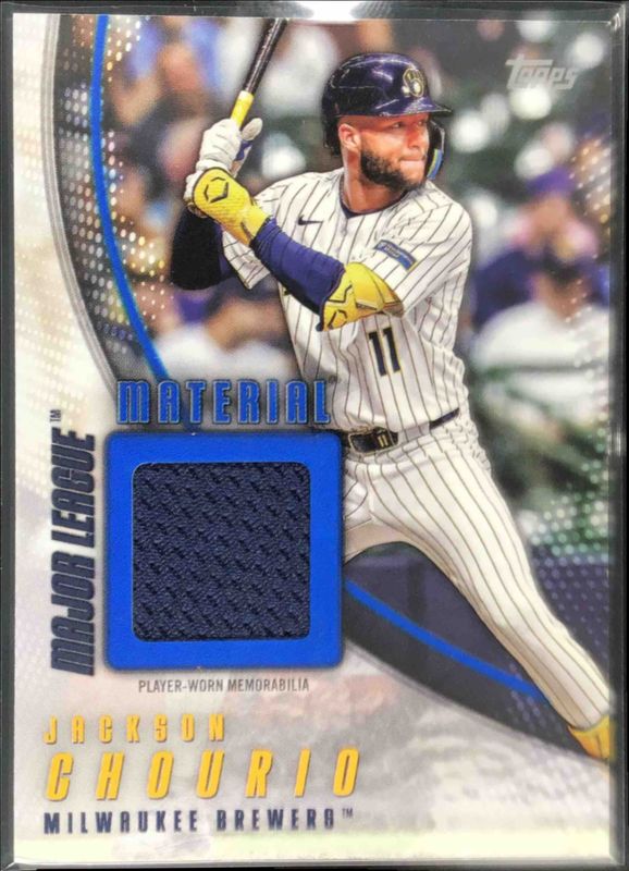 Jackson Chourio 2025 Topps #MLM2-JC Major League Material Relics (Series 2) - Blue /150 RAW
