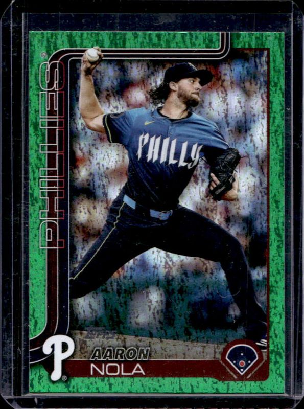 Aaron Nola 2025 Topps #454 Green Holo Foil /99 RAW