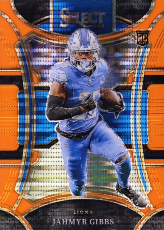 Jahmyr Gibbs 2023 Select #431 Suite Level Neon Orange Pulsar /7 Rookie RAW
