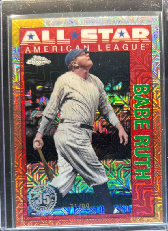 Babe Ruth 2025 Topps #90ASC-41 1990 Chrome Baseball All-Star Silver Pack - Green Refractor /99 RAW