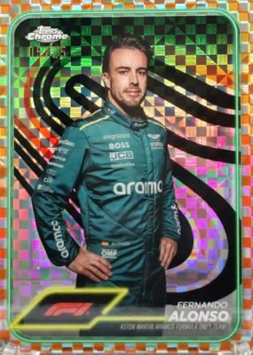 2024 Topps Chrome Formula 1 #11 Orange Checker Flag Refractor /25