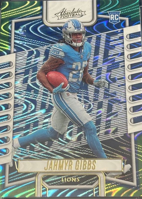 Jahmyr Gibbs 2023 Absolute #108 Green Waves /50 Rookie RAW