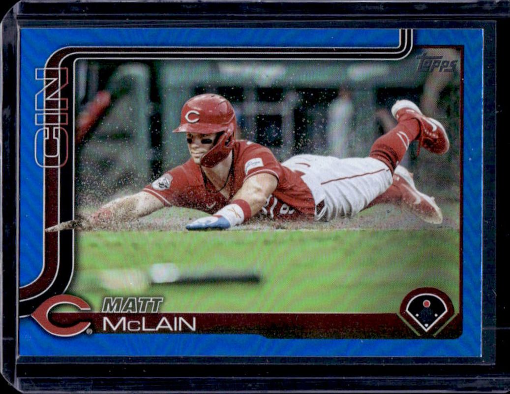 Matt McLain 2025 Topps #647 Blue Holo Foil /150 RAW