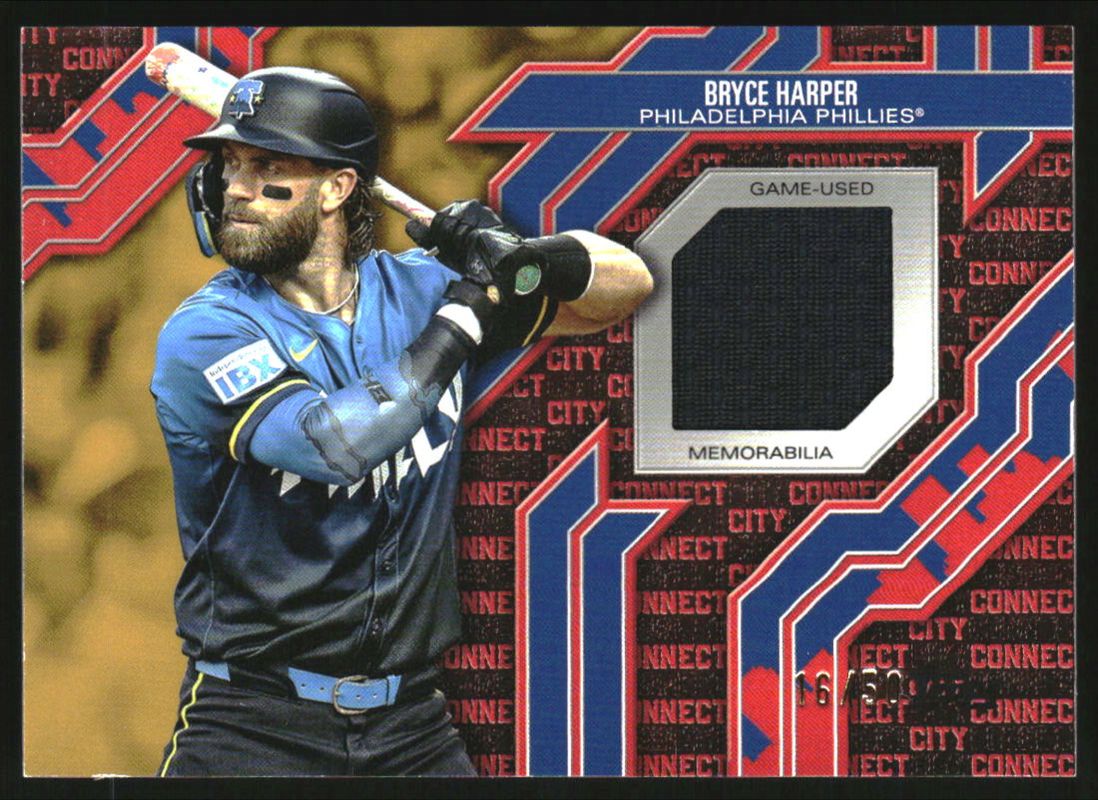 Bryce Harper 2025 Topps #CC2-BH City Connect Swatch Relics (Series 2) - Gold /50 RAW