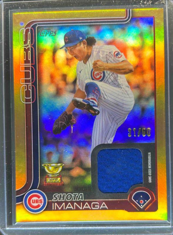 Shota Imanaga 2025 Topps #473 Real One Relics (Series 2) - Gold Foil /50 RAW