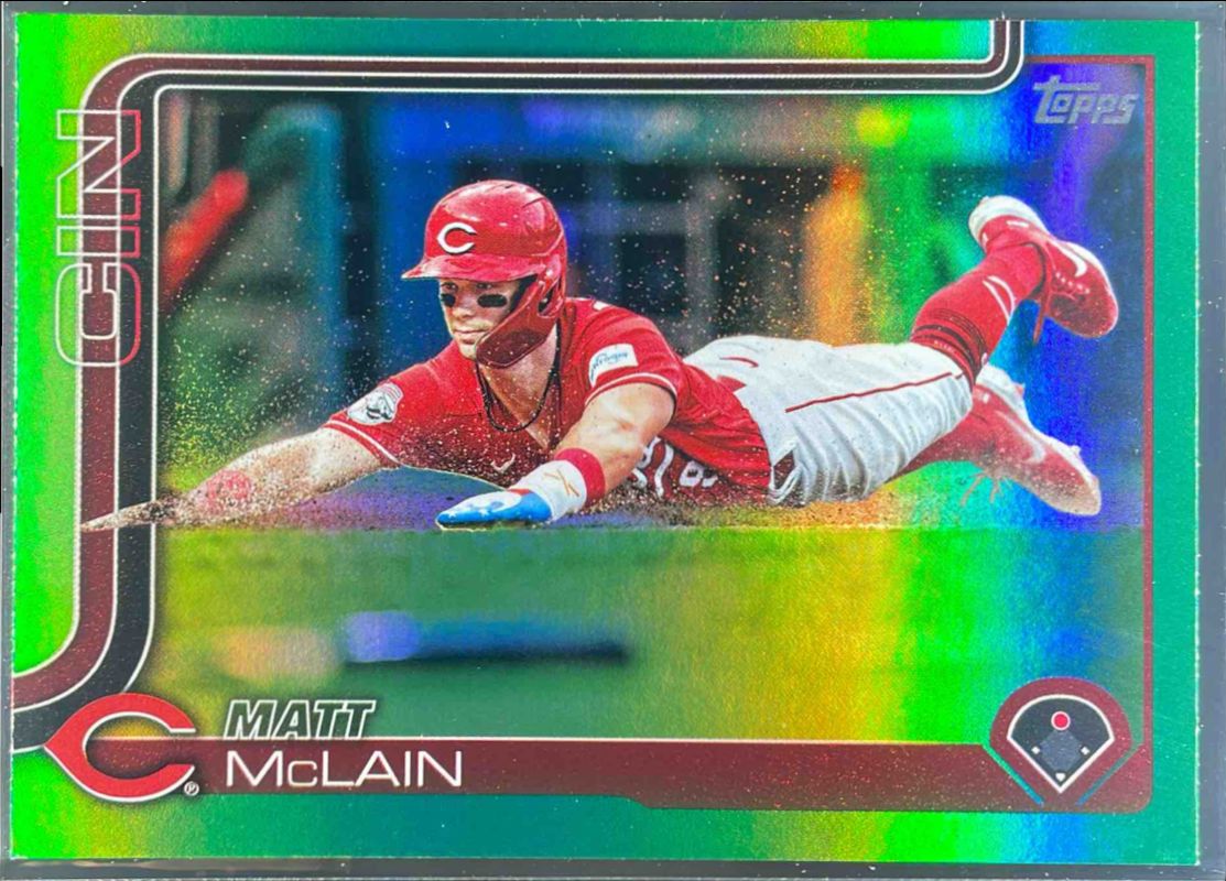 Matt McLain 2025 Topps #647 Green Rainbow /99 RAW