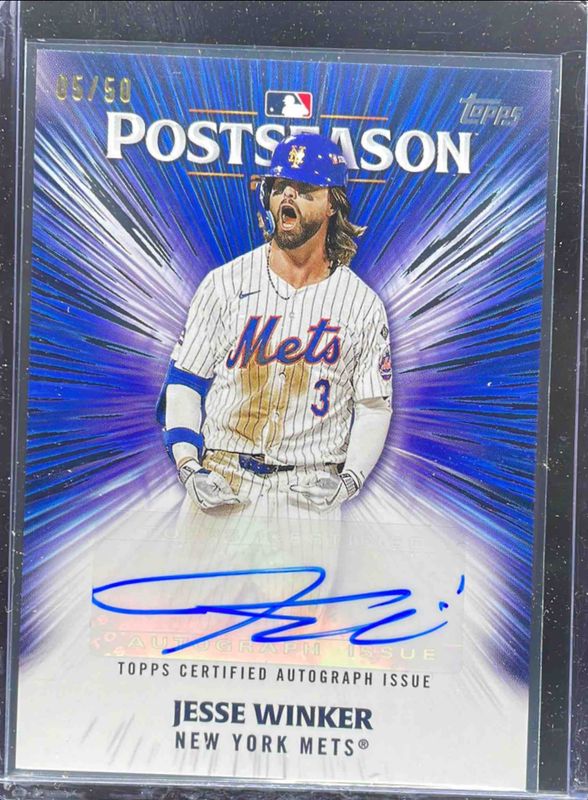 Jesse Winker 2025 Topps #PPA-JW Postseason Performance Autographs (Series 2) RAW